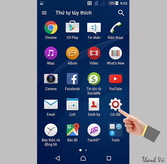 Go tieng viet tren Sony M5 Single Sim